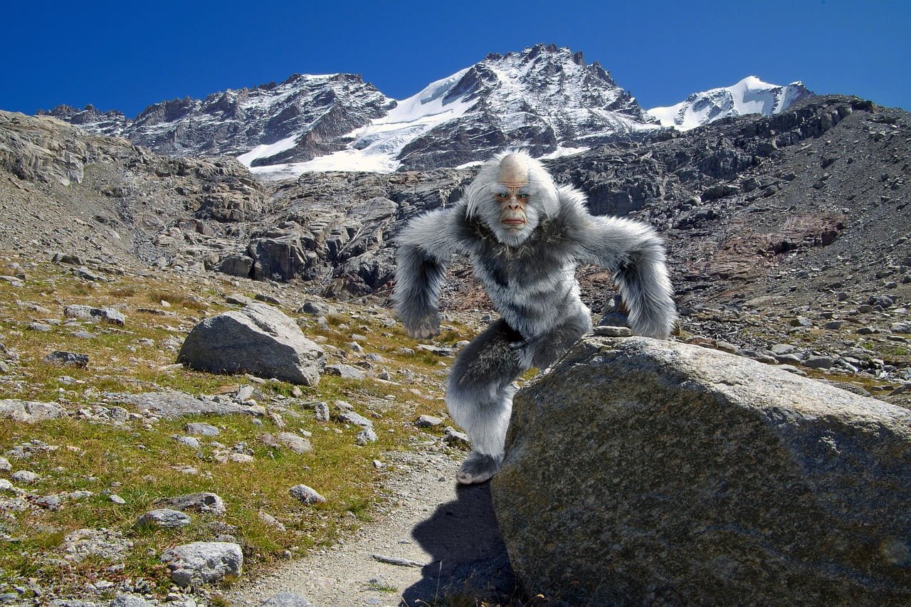 yeti, trail, mountains