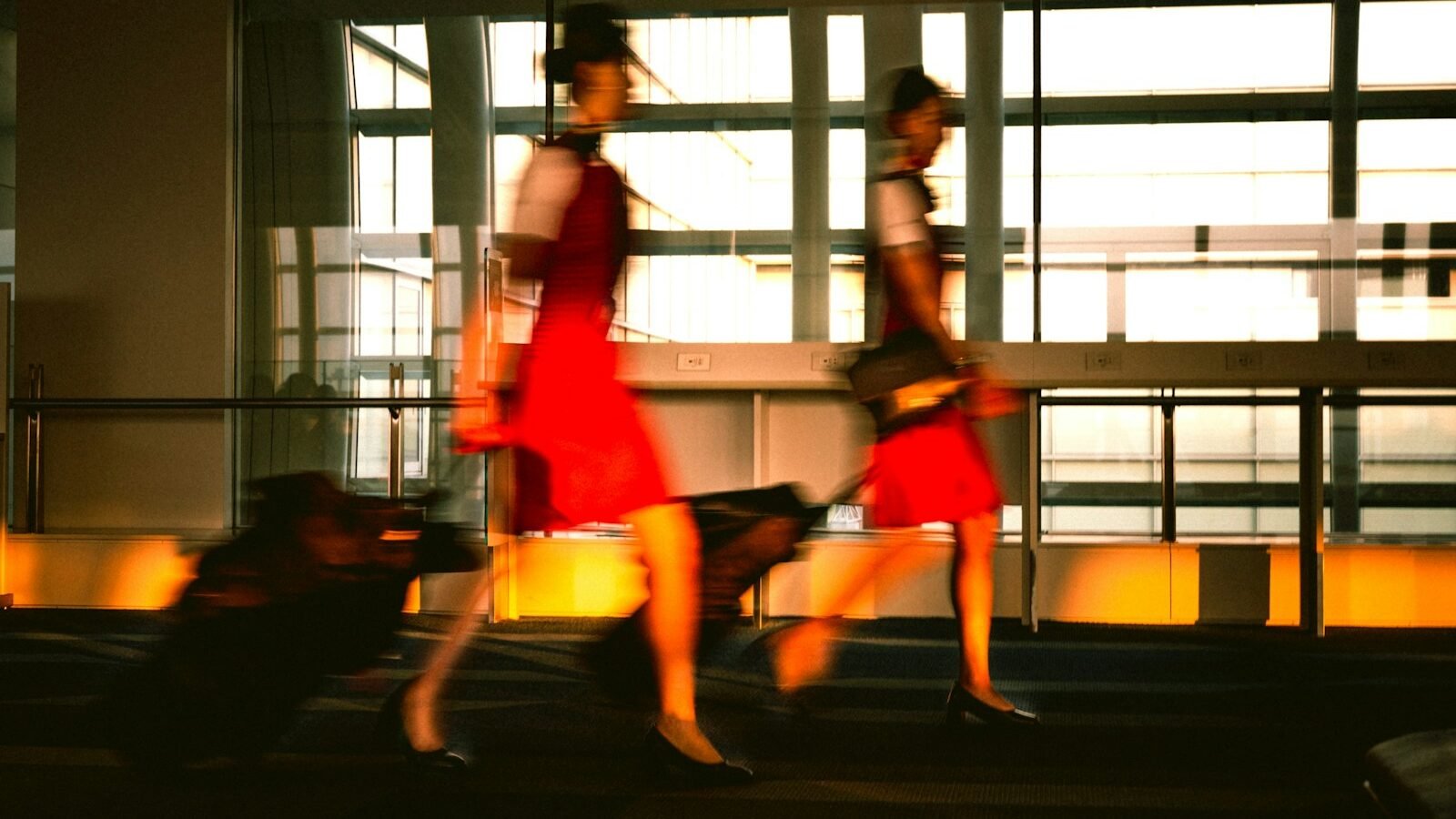 two women walking near building