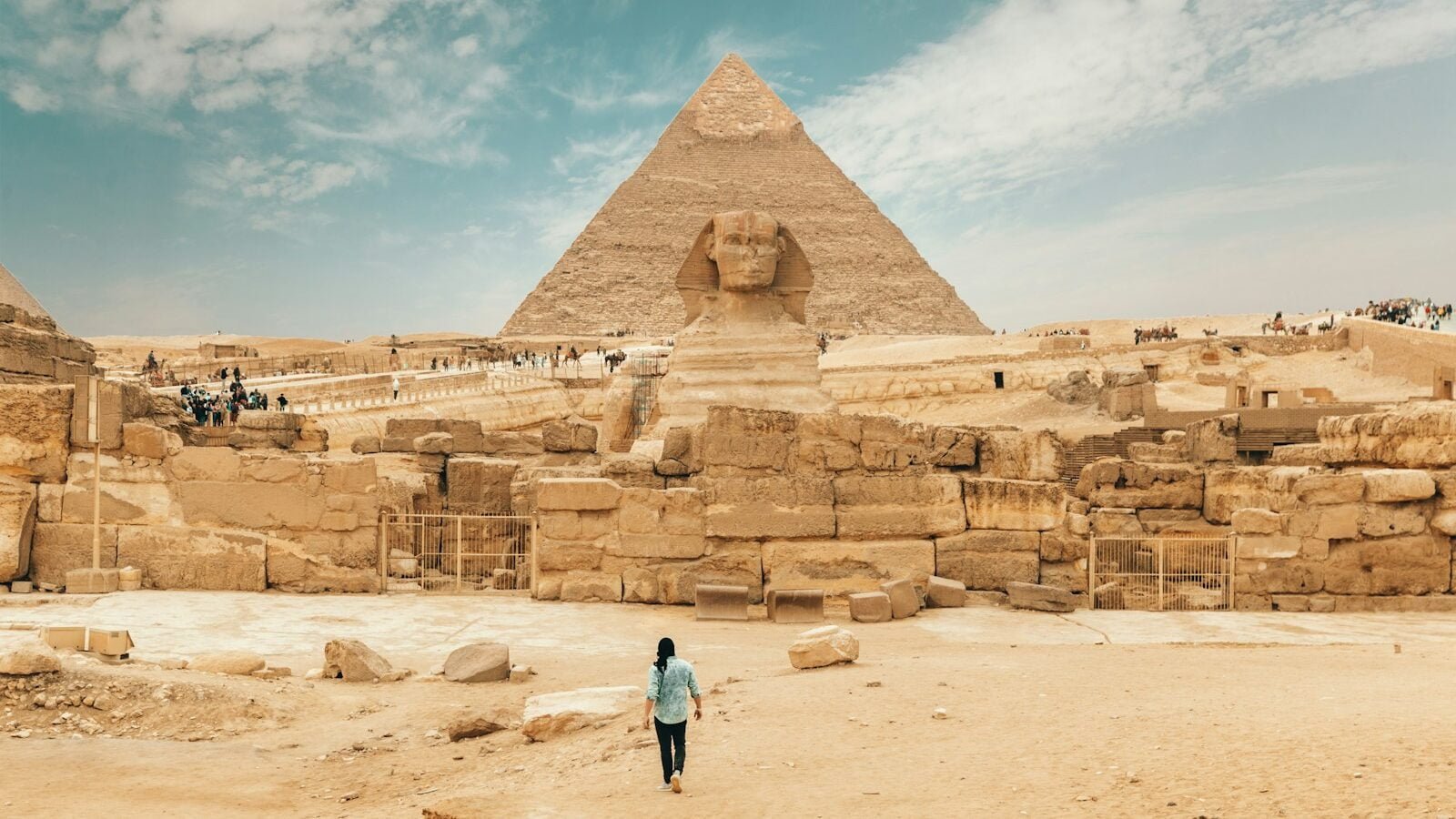 person walking near The Great Sphinx